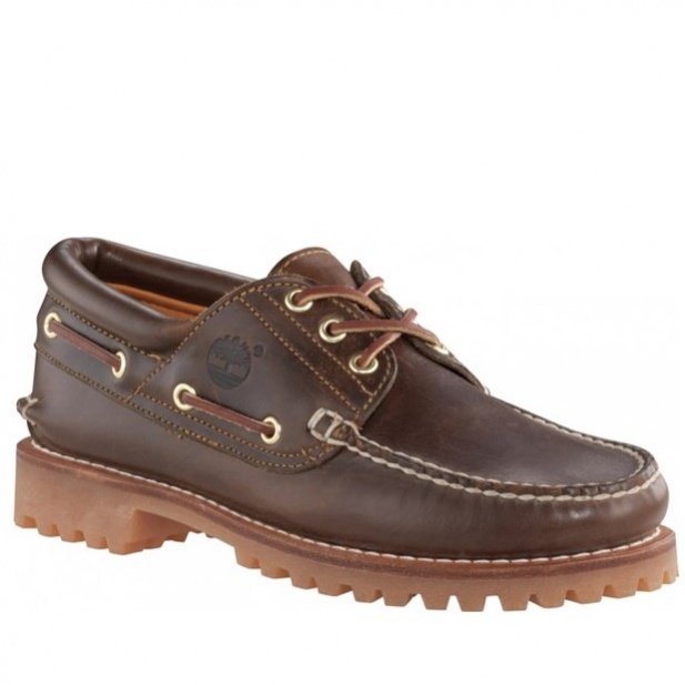 TIMBERLAND® AUTHENTIC HANDSEWN 3-EYE BOAT SHOE FOR MEN IN BROWN 030003